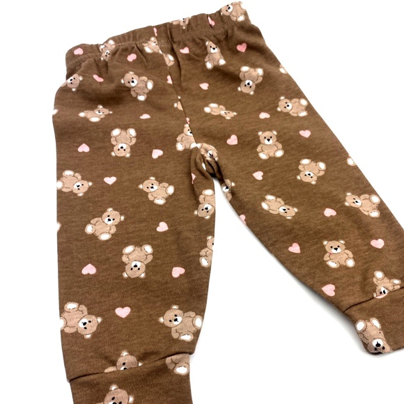 Little Lass Baby Girls Size 3/6m The Snuggle is Real Matching 3pc Set Bear Heart - Picture 5 of 8